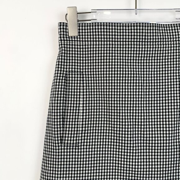 Miu Miu Womens Black & White Houndstooth Check Skirt With Pink Logo Embroidery S - Picture 8 of 9